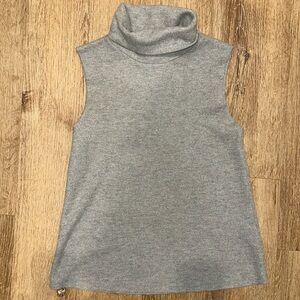Grey Zara Fleece Short Sleeve Top With Turtle Neck Size S
